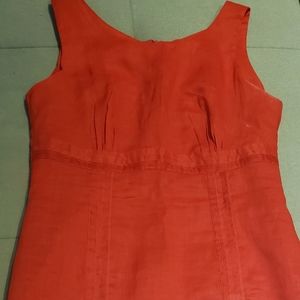 100% Linen Red dress